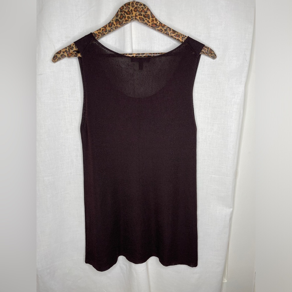Eileen Fisher deep brown Sleeveless top.
